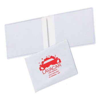 PORTA DOCUMENTOS DUPLO HORIZONTAL BRANCO Preto e branco frente - 100 un.