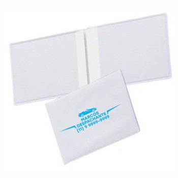 PORTA DOCUMENTOS DUPLO HORIZONTAL BRANCO Preto e branco frente - 300 un.
