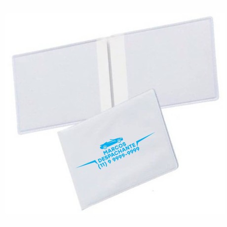 PORTA DOCUMENTOS DUPLO HORIZONTAL BRANCO Preto e branco frente - 300 un.