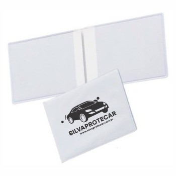 PORTA DOCUMENTOS DUPLO HORIZONTAL BRANCO Preto e branco frente - 200 un.