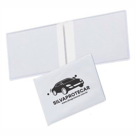 PORTA DOCUMENTOS DUPLO HORIZONTAL BRANCO Preto e branco frente - 200 un.