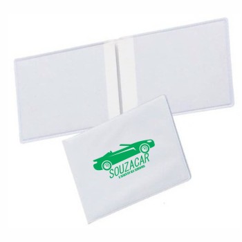PORTA DOCUMENTOS DUPLO HORIZONTAL BRANCO Preto e branco frente - 500 un.