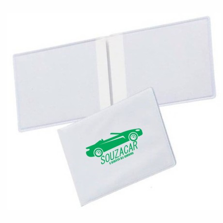 PORTA DOCUMENTOS DUPLO HORIZONTAL BRANCO Preto e branco frente - 500 un.