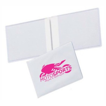 PORTA DOCUMENTOS DUPLO HORIZONTAL BRANCO Preto e branco frente - 1000 un.