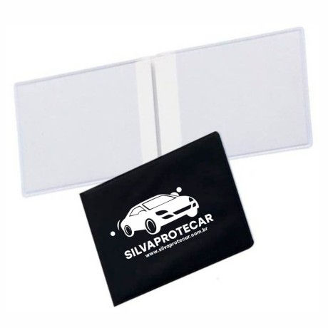 PORTA DOCUMENTOS DUPLO HORIZONTAL PRETO Preto e branco frente - 200 un.