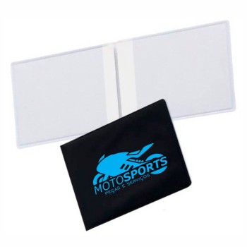 PORTA DOCUMENTOS DUPLO HORIZONTAL PRETO Preto e branco frente - 1000 un.