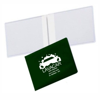 PORTA DOCUMENTOS DUPLO HORIZONTAL VERDE Preto e branco frente - 100 un.