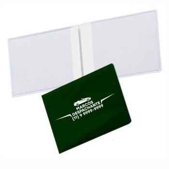 PORTA DOCUMENTOS DUPLO HORIZONTAL VERDE Preto e branco frente - 300 un.