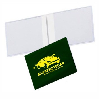 PORTA DOCUMENTOS DUPLO HORIZONTAL VERDE Preto e branco frente - 200 un.