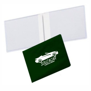 PORTA DOCUMENTOS DUPLO HORIZONTAL VERDE Preto e branco frente - 500 un.