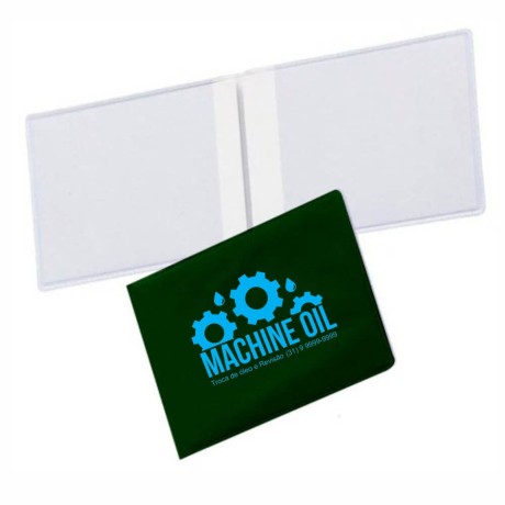 PORTA DOCUMENTOS DUPLO HORIZONTAL VERDE Preto e branco frente - 3000 un.