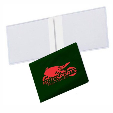 PORTA DOCUMENTOS DUPLO HORIZONTAL VERDE Preto e branco frente - 1000 un.