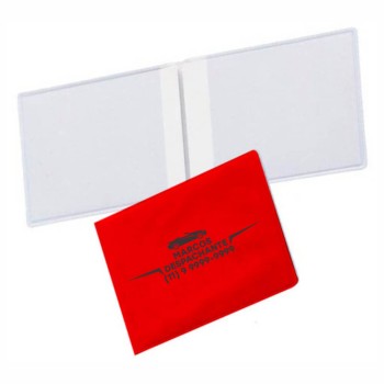 PORTA DOCUMENTOS DUPLO HORIZONTAL VERMELHO Preto e branco frente - 300 un.