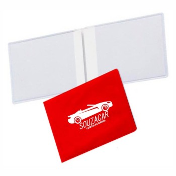 PORTA DOCUMENTOS DUPLO HORIZONTAL VERMELHO Preto e branco frente - 500 un.