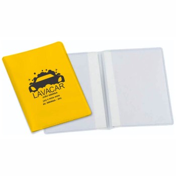 PORTA DOCUMENTOS DUPLO VERTICAL AMARELO Preto e branco frente - 100 un.