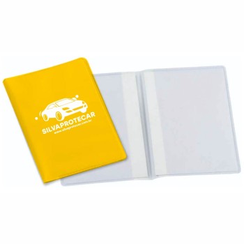 PORTA DOCUMENTOS DUPLO VERTICAL AMARELO Preto e branco frente - 200 un.