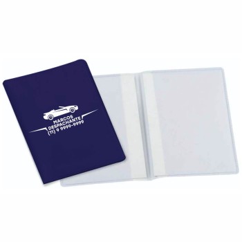 PORTA DOCUMENTOS DUPLO VERTICAL AZUL Preto e branco frente - 300 un.