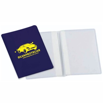 PORTA DOCUMENTOS DUPLO VERTICAL AZUL Preto e branco frente - 200 un.