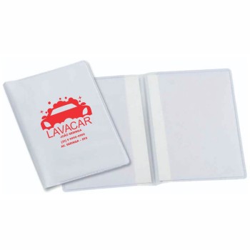 PORTA DOCUMENTOS DUPLO VERTICAL BRANCO Preto e branco frente - 100 un.