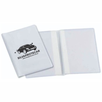 PORTA DOCUMENTOS DUPLO VERTICAL BRANCO Preto e branco frente - 200 un.