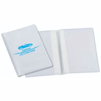 PORTA DOCUMENTOS DUPLO VERTICAL BRANCO Preto e branco frente - 300 un.