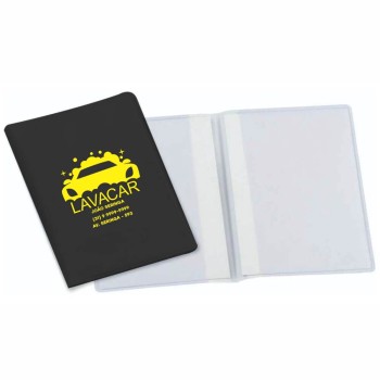 PORTA DOCUMENTOS DUPLO VERTICAL PRETO Preto e branco frente - 100 un.