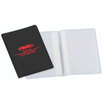 PORTA DOCUMENTOS DUPLO VERTICAL PRETO Preto e branco frente - 300 un.