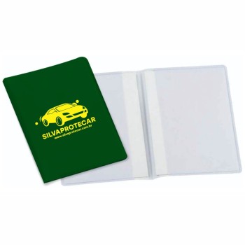 PORTA DOCUMENTOS DUPLO VERTICAL VERDE Preto e branco frente - 200 un.