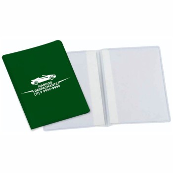 PORTA DOCUMENTOS DUPLO VERTICAL VERDE Preto e branco frente - 300 un.
