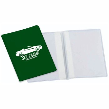 PORTA DOCUMENTOS DUPLO VERTICAL VERDE Preto e branco frente - 500 un.