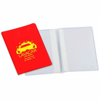 PORTA DOCUMENTOS DUPLO VERTICAL VERMELHO Preto e branco frente - 100 un.