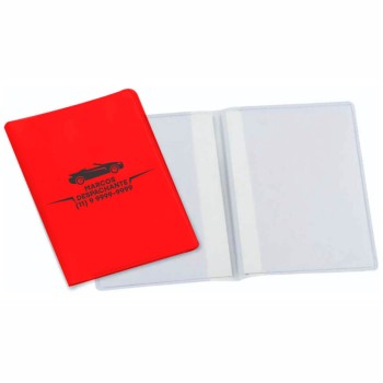 PORTA DOCUMENTOS DUPLO VERTICAL VERMELHO Preto e branco frente - 300 un.