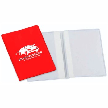 PORTA DOCUMENTOS DUPLO VERTICAL VERMELHO Preto e branco frente - 200 un.