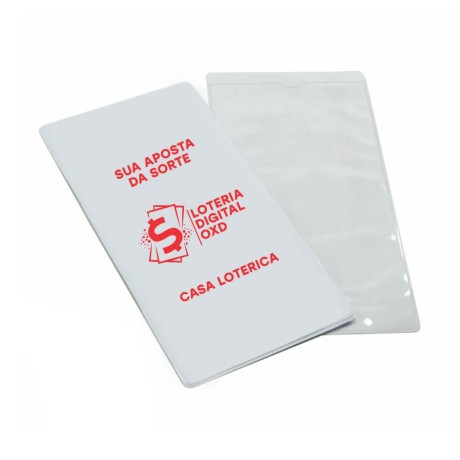 PORTA DOCUMENTOS VOLANTES DE LOTERIA BRANCO Preto e branco frente - 200 un.