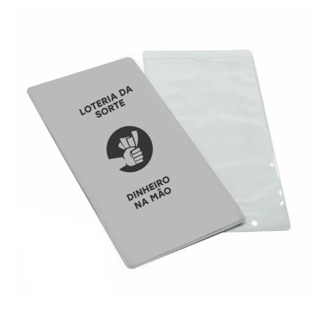 PORTA DOCUMENTOS VOLANTES DE LOTERIA CINZA Preto e branco frente - 100 un.