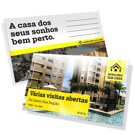 POSTAIS COUCHÊ 250G VERNIZ UV TOTAL F 180X98MM Colorido frente e verso - 2000 un.