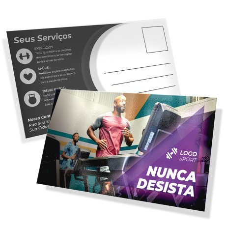 POSTAIS COUCHÊ 250G VERNIZ UV TOTAL F 180X98MM Colorido frente e preto e branco verso - 5000 un.