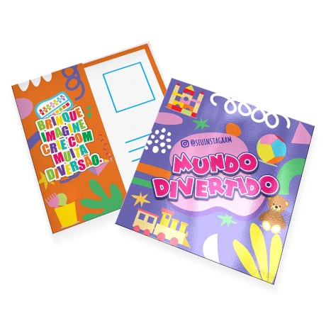 POSTAIS COUCHÊ 250G VERNIZ UV TOTAL F 90X98MM Colorido frente e verso - 5000 un.