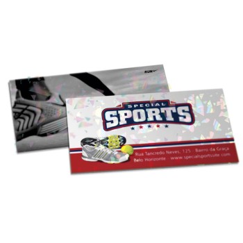 POSTAIS COUCHÊ 275G LAMINAÇÃO HOLOGRÁFICA FRENTE 182X102MM Colorido frente e preto e branco verso - 100 un.