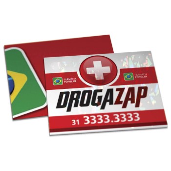 POSTAIS COUCHÊ 275G LAMINAÇÃO HOLOGRÁFICA FRENTE 182X153MM Colorido frente e verso - 250 un.