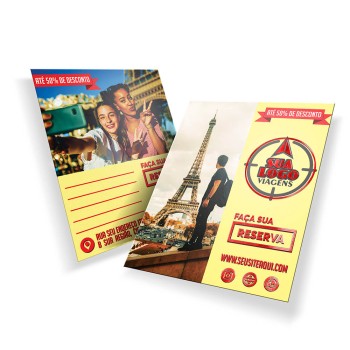 POSTAIS COUCHÊ 300G LAM FOSCA E HOT STAMPING 180X147MM Colorido frente e verso - 1000 un.