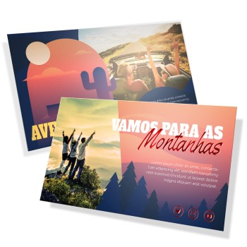 POSTAIS COUCHÊ 300G LAM FOSCA E HOT STAMPING 180X98MM Colorido frente e verso - 500 un.