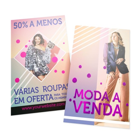 POSTAIS COUCHÊ 300G LAM FOSCA E HOT STAMPING 90X147MM Colorido frente e verso - 500 un.