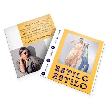 POSTAIS COUCHÊ 300G LAM FOSCA E HOT STAMPING 90X98MM Colorido frente e verso - 500 un.