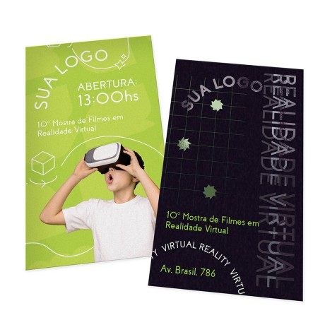 POSTAIS COUCHÊ 300G LAM FOSCA FRENTE E VERNIZ LOCAL FRENTE 90X147MM Colorido frente e verso - 1000 un.