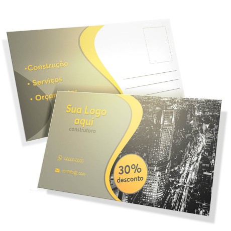 POSTAIS COUCHÊ 300G LAM FOSCA FRENTE E VERSO 180X98MM Colorido frente e verso - 1000 un.