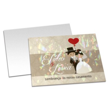 POSTAIS COUCHÊ 300G LAMINAÇÃO HOLOGRÁFICA LAM HOLOGRÁFICA FRENTE 182X153MM Colorido frente - 50 un.