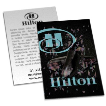 POSTAIS COUCHÊ 300G LAMINAÇÃO HOLOGRÁFICA LAM HOLOGRÁFICA FRENTE 91X153MM Colorido frente e preto e branco verso - 250 un.