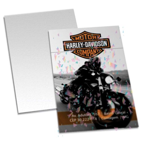 POSTAIS COUCHÊ 300G LAMINAÇÃO HOLOGRÁFICA LAM HOLOGRÁFICA FRENTE 91X153MM Colorido frente - 50 un.