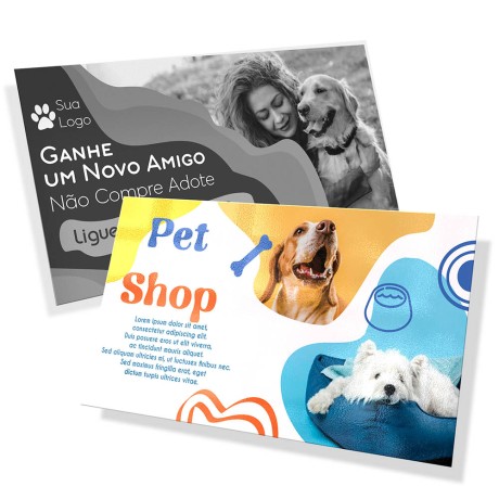 POSTAIS COUCHÊ 300G VERNIZ UV TOTAL FRENTE 180X98MM Colorido frente e preto e branco verso - 1000 un.